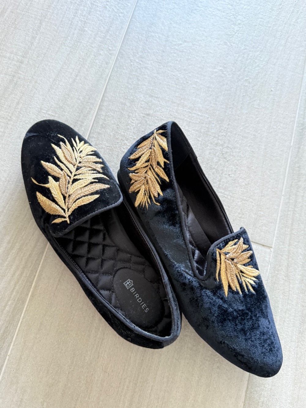 Birdies Black Slip-On Shoe Sole with Debossed Logo